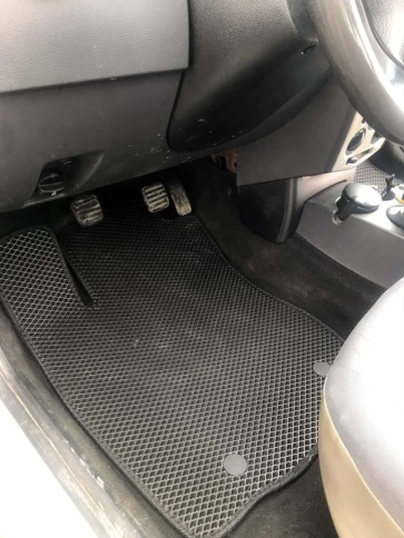 EVA ЭВА  коврики в салон Лада Ларгус Largus 5 мест Renault Logan 2004-2016г черные рисунок ромб 5шт фото 4