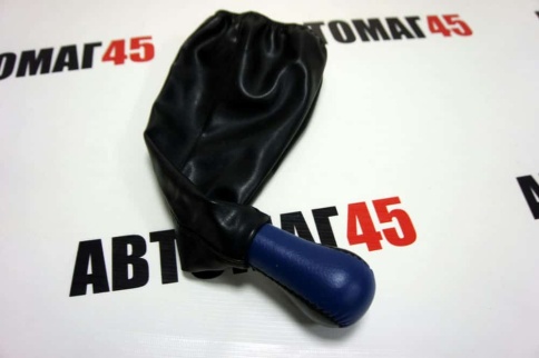 Skyway  Ручка КПП с чехлом ВАЗ 2101 2107 экокожа черно-синяя    фото 1