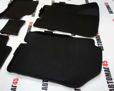 EVA ЭВА 3D коврики в салон Kia Rio 17-22г X-Line 17-22г Solaris 17-22г черные рис ромб комплект 5шт фото 6