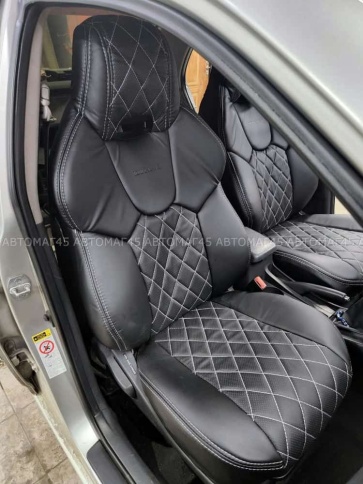 Динас  чехлы универсальные LAMBO экокожа Ромбы черный черный комплект    фото 1