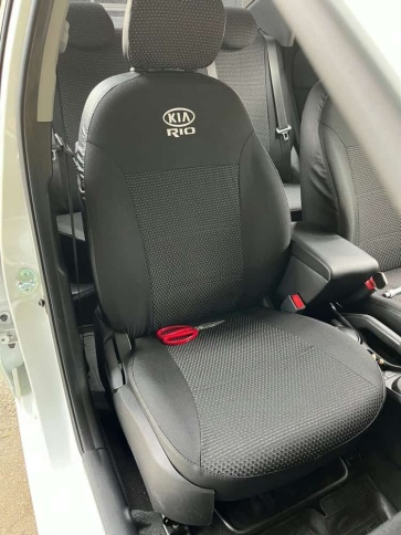 Авточехлы  Kia Rio с 2017г Rio X-Line с 2017г Hyundai Solaris c 2017г жаккард ЛОГО   фото 1