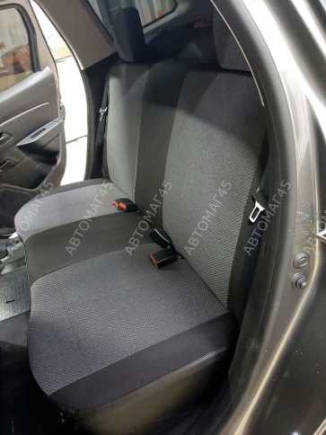 Авточехлы  Renault Duster Рено Дастер 11.2020-2022г  жаккард черно-серый Ижевск фото 8