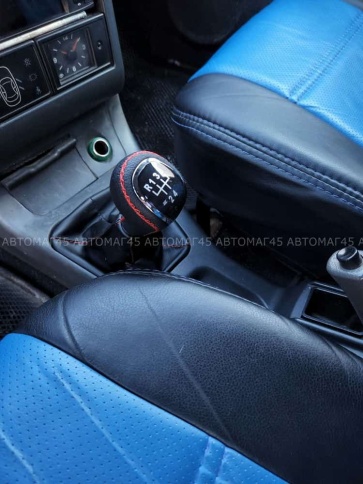 SALMAN Ручка КПП ВАЗ 2110 2111 2112 под КПП 2110 черный с красной ниткой в сборе хром   фото 1