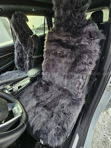 Накидка  на сиденье длинный ворс темно-серый 140x50см 1шт    фото 6