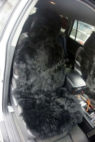 Накидка  длинный ворс черный 140х50см 2шт    фото 4