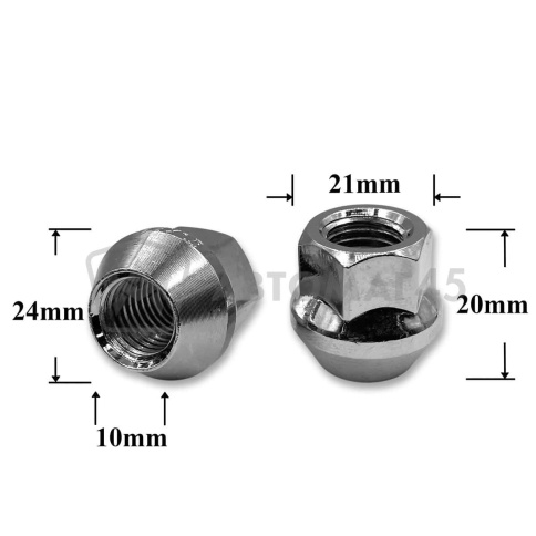 T0507 Гайка колесная иномарки М12*1,25*21 кл.21 конус откр. CH 1756 фото 1