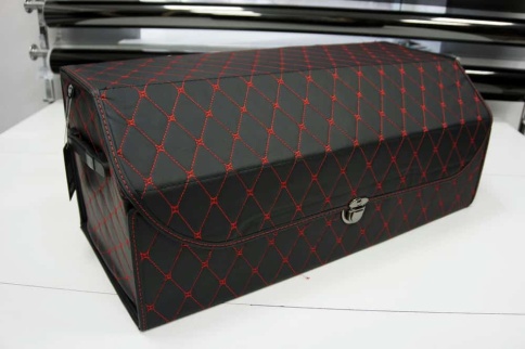 Органайзер  багажника кофр экокожа черный с красной ниткой 70 x 30 x 30см MAXIMAL Big   фото 1