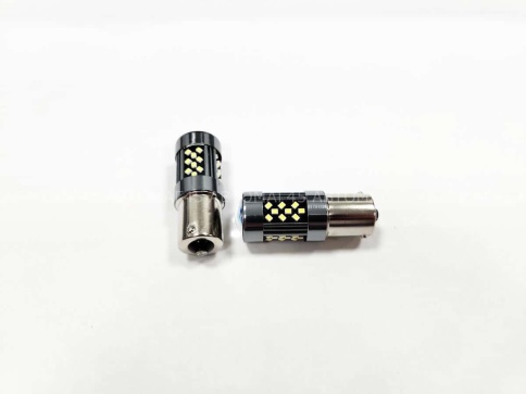 C2R  лампа светодиодная P21W 42SMD линза c цоколем 5500K 550Lm одноконтактная белая 2шт S0072  фото 2
