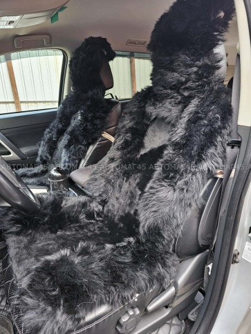 Maximal Накидки комбинированные из овчины черный 140х55см 2шт    фото 3