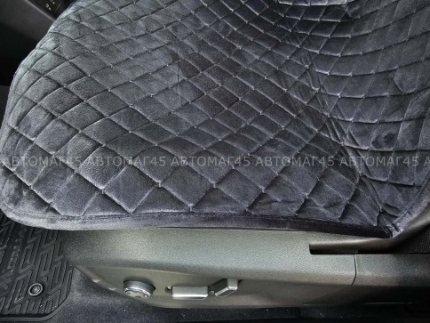 Автотренд  Накидки на сиденье на силиконе без боков велюр черный c черной ниткой 2шт фото 3