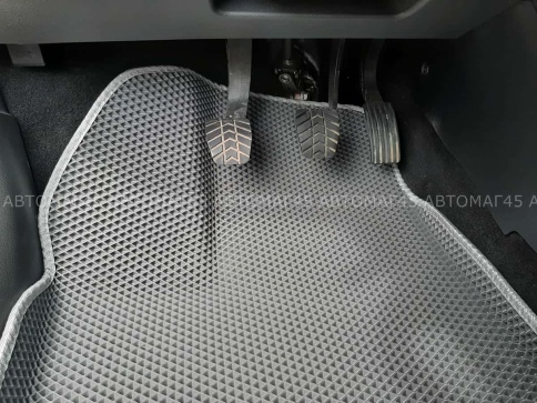 EVA ЭВА 3D коврики в салон LADA Vesta Веста серые серый кант рисунок ромб комплект 5шт    фото 3