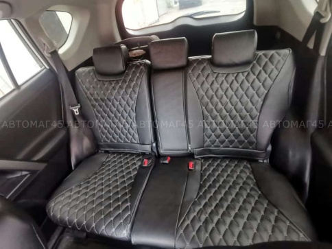 Авточехлы  Toyota RAV4 Тойота Рав4 2012-2019г XA40 экокожа черный модель Байрон    фото 5