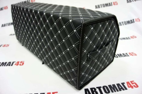 C2R Органайзер  багажника кофр экокожа черный с белой ниткой 70x30x30см  фото 4