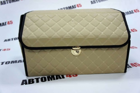 Органайзер  багажника кофр экокожа бежевый с бежевой ниткой 50 x 30 x 30см MAXIMAL Middle    фото 4