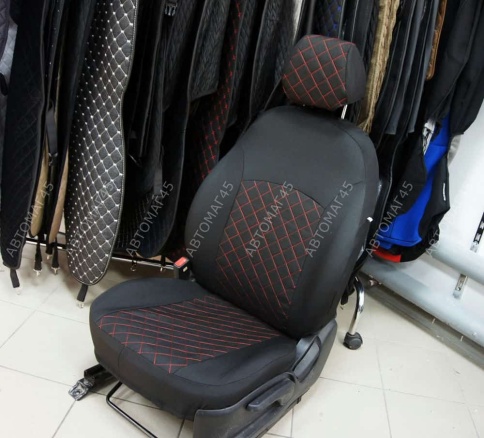 Авточехлы  Kia Rio Киа Рио 2011-2017г Hyundai Solaris 2011-2017г жаккард ромб Барс   фото 1