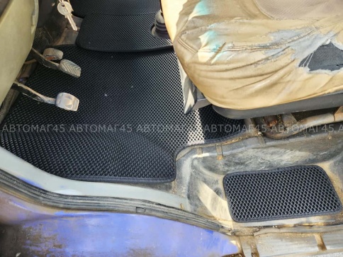 EVA ЭВА 3D коврики в салон полномасштабные Газель Газель бизнес черные рисунок ромб 2шт    фото 4
