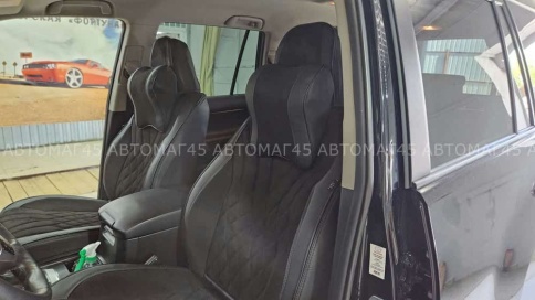 Чехлы  накидки на сиденье экокожа+алькант черный трансформер с отдельным подголовником компл Oumanni фото 11