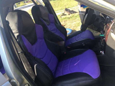 Динас  чехлы универсальные экокожа черный фиолетовый комплект    фото 4