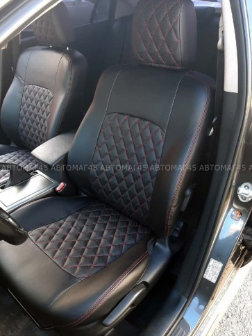 Авточехлы  Mazda 6 Мазда 6 2007-2012г только на седан экокожа черный ромб    фото 1