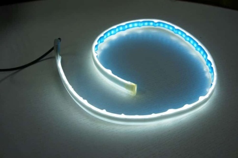 Универсальная диодная лента для фар гибкая белая желтая + поворотник 60см 2шт фото 5