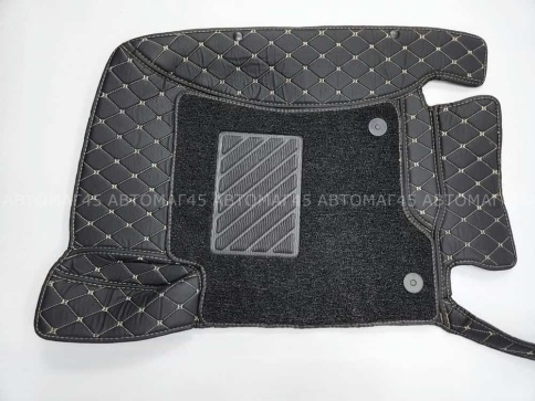 Ковры  5D экокожа Toyota Land Cruiser Prado 150 с 18г черный с бежевой ниткой+ворс комплект АКЦИЯ!  фото 6