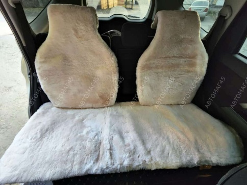 Рус Автотренд  Накидки короткий ворс мутон бежевый 140x55 на весь салон 5шт    фото 3