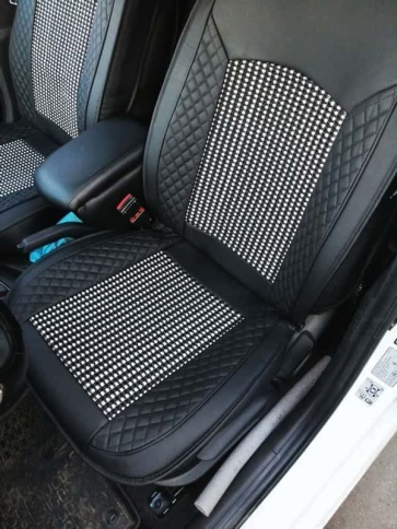Car Performance накидки универ каркасн на перед-е сиденья экокожа черн центральн вставка с плетением фото 2