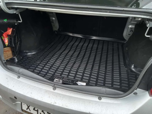 Rezkon  коврик в багажник пластик Renault Logan Рено Логан Logan Stepway Логан Степвей c 2013г    фото 2