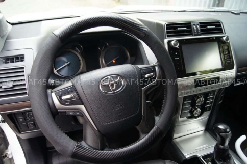 Maximal  оплетка руля экокожа перфорация+карбон черная размер 37-39см SC01BL-BL фото 4