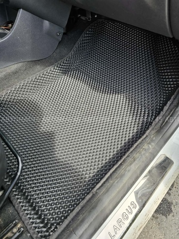 SMART коврики в салон 3D Лада Largus FL 5 мест Logan до 13г Sandero Stepway до 15г чер рис ром 5шт фото 3