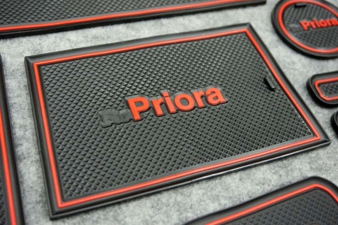 Коврики в ниши Лада Lada Приора Priora 2 красные буквы 13пр. фото 3