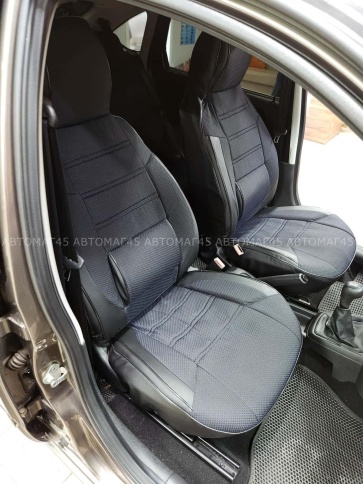 Авточехлы  Лада Granta Гранта до 08.2018г 1/1 2/3 жаккард синий    фото 15