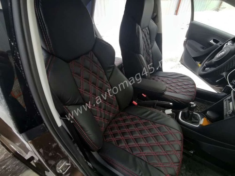 Экстрим  чехлы универсальные экокожа черный черный ромб комплект    фото 1