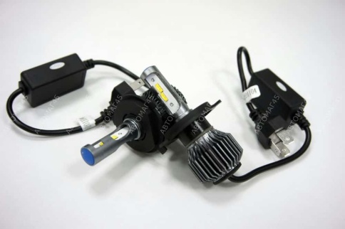 C8  чип СОВ LED 2шт H4 12В 20W 6000К 2400Lm гарантия 1мес    фото 2