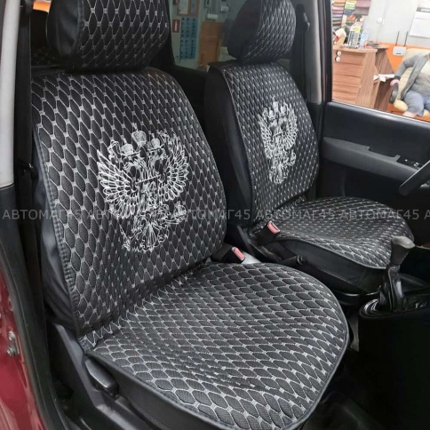 Чехлы  накидки на сиденье серия G лен черный бежевая/белая нитка комплект 5 шт фото 20