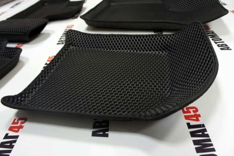 BORATEX  коврики в салон 3D EVA ЭВА Lada Приора ВАЗ 2110 2112 черные рисунок ромб комплект 5шт фото 8