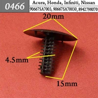 0466 Клипса пистон для Acura Honda Infiniti Nissan   фото 1