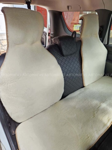 Рус Автотренд  Накидка  задний ряд короткий ворс белый шерсть 70% комплект 3шт Рус    фото 5