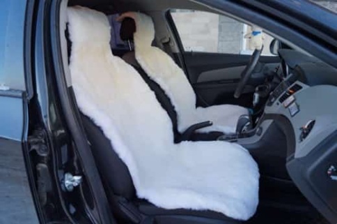 Fentow Накидки  короткий ворс мутон белый премиум 146x55 на весь салон 5шт    фото 3