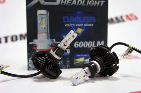 X3 чип  ZES LED 2шт H3 12В 50W 6500K 6000Lm с обманкой гарантия 1мес    фото 2