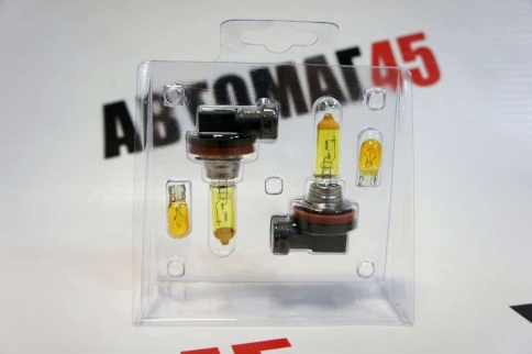 SVS  лампа H11 Yellow 12V 55W 3000K 2шт    фото 3