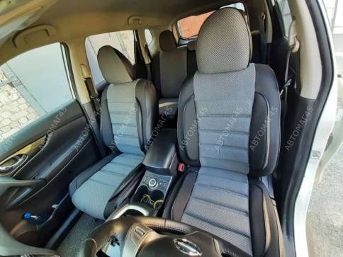 Авточехлы  Nissan X-Trail Ниссан Х-Трейл 2013-2022г кузов T32 жаккард серый Ижевск   фото 12