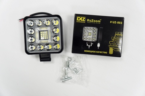 Ruzoom UZ-003  фара светодиодная 6000К 800Lm 12V  квадратная 18Вт дальний свет 1шт гарантия 1 мес фото 5