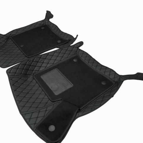 C2R Коврики 5D экокожа Lada Vesta Лада Веста черный с черной ниткой+ворс комплект фото 2