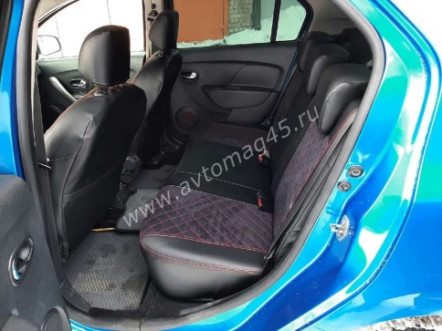 Авточехлы  Renault Duster Рено Дастер 2015-2021г 1пок 2/3 Terrano 16-22г экокож/алькан сер.нить ромб фото 8