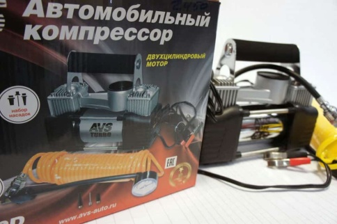 AVS КS 750D  компрессор 75л мин 300Вт 25Атм 2 цилиндра сумка насадки гарантия 1год    фото 2