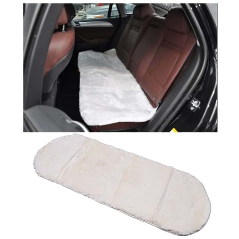 Накидка  короткий ворс задний ряд на подкладе мутон белый 130х55см    фото 1