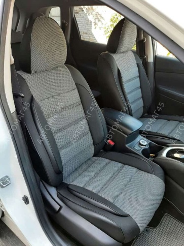 Авточехлы  Nissan X-Trail Ниссан Х-Трейл 2013-2022г кузов T32 жаккард серый Ижевск   фото 13