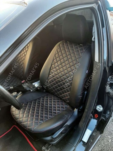 Авточехлы  Mazda 6 Мазда 6 2002-2005г экокожа черная ромб седан Ижевск    фото 5