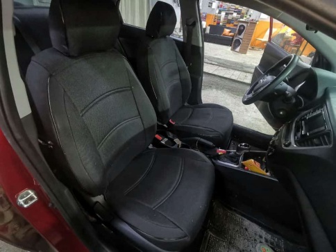 Авточехлы  Hyundai Solaris Хендай Солярис 2011-2017г жаккард черный    фото 10